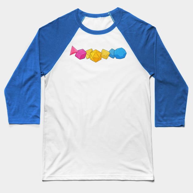 Pride Dice Pan Pansexual Baseball T-Shirt by DnDoggos